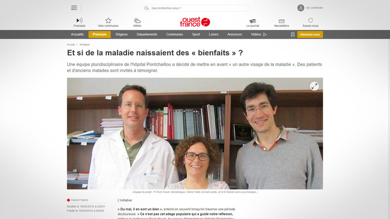 Notre projet « Un autre visage de la maladie » dans Ouest-France